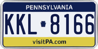 PA license plate KKL8166