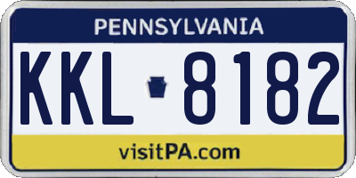 PA license plate KKL8182