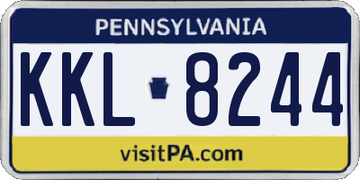PA license plate KKL8244