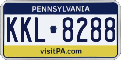 PA license plate KKL8288