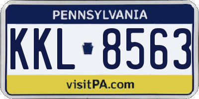 PA license plate KKL8563
