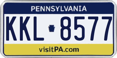 PA license plate KKL8577