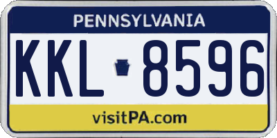 PA license plate KKL8596