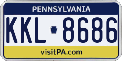 PA license plate KKL8686