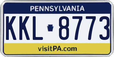 PA license plate KKL8773