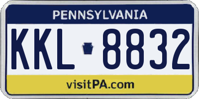 PA license plate KKL8832