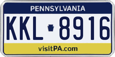 PA license plate KKL8916