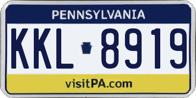 PA license plate KKL8919