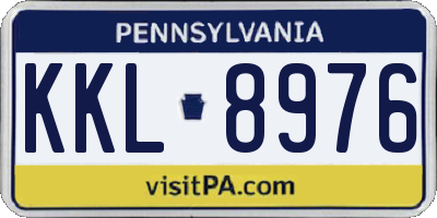 PA license plate KKL8976