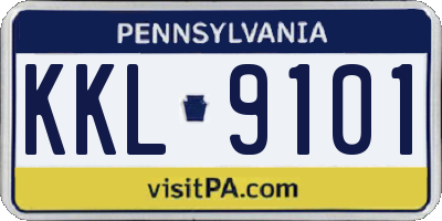 PA license plate KKL9101