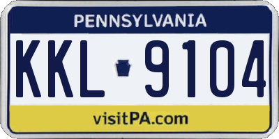 PA license plate KKL9104