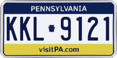 PA license plate KKL9121