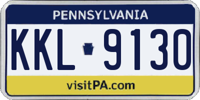 PA license plate KKL9130