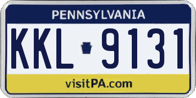 PA license plate KKL9131