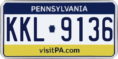 PA license plate KKL9136