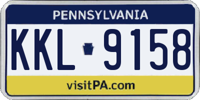 PA license plate KKL9158