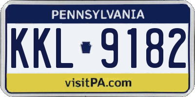 PA license plate KKL9182