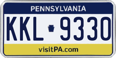 PA license plate KKL9330