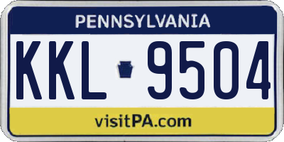 PA license plate KKL9504