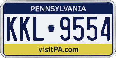 PA license plate KKL9554