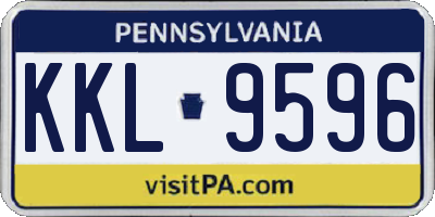 PA license plate KKL9596