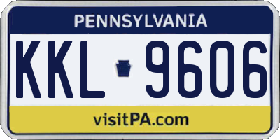 PA license plate KKL9606