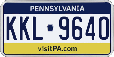 PA license plate KKL9640