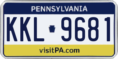 PA license plate KKL9681