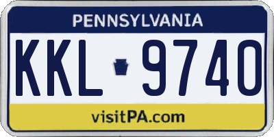 PA license plate KKL9740