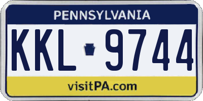 PA license plate KKL9744