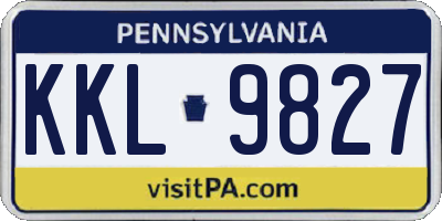 PA license plate KKL9827
