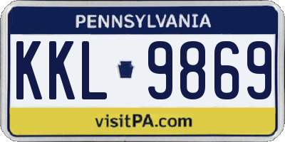 PA license plate KKL9869