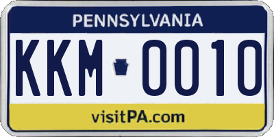 PA license plate KKM0010