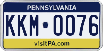 PA license plate KKM0076