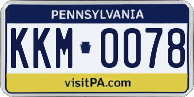 PA license plate KKM0078
