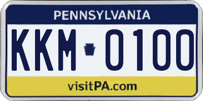 PA license plate KKM0100