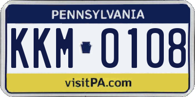 PA license plate KKM0108