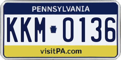 PA license plate KKM0136