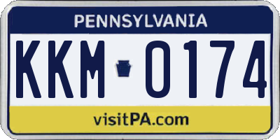 PA license plate KKM0174
