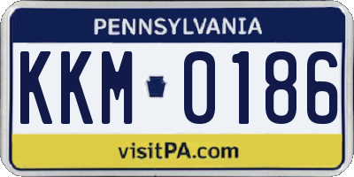 PA license plate KKM0186
