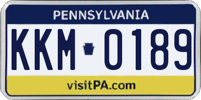 PA license plate KKM0189