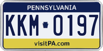 PA license plate KKM0197