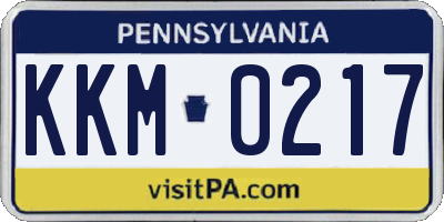 PA license plate KKM0217