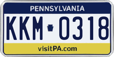 PA license plate KKM0318