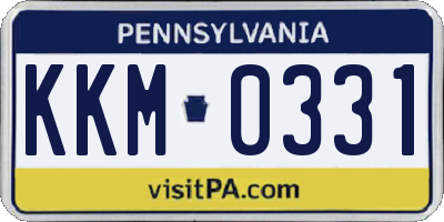 PA license plate KKM0331