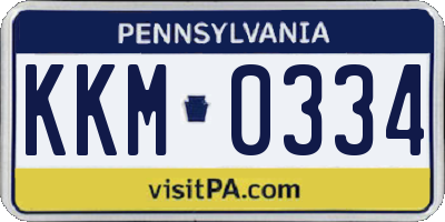 PA license plate KKM0334