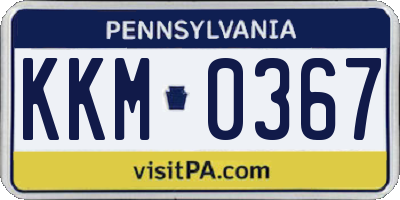 PA license plate KKM0367