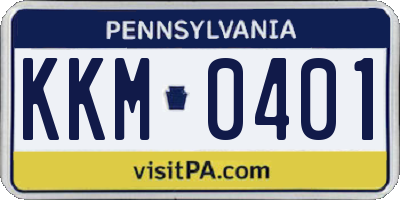 PA license plate KKM0401