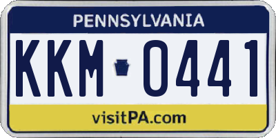 PA license plate KKM0441