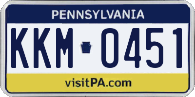 PA license plate KKM0451